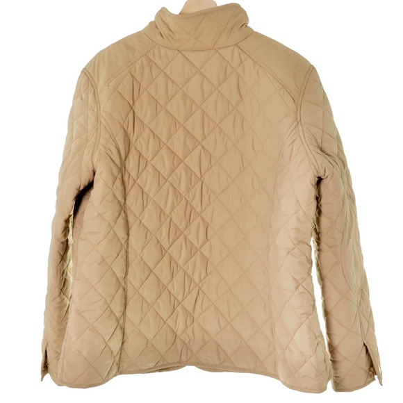 Lauren Ralph Lauren Diamond Quilted Button Snap Tan Lightweight Jacket Women 2X - Picture 2 of 6